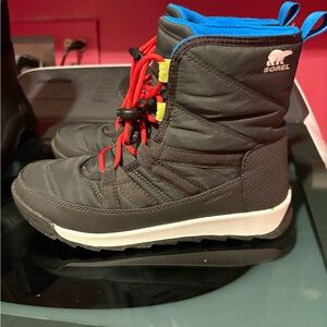 Sorel Kids Snow Boots - Gray with Red and Blue